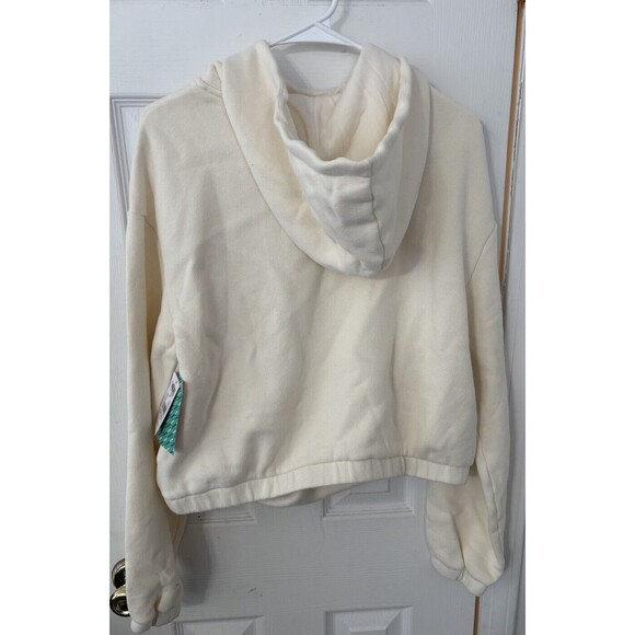 VANS Off White  Cropped Fleece Hoodie Sweatshirt, Women's Size Small - Picture 5 of 7